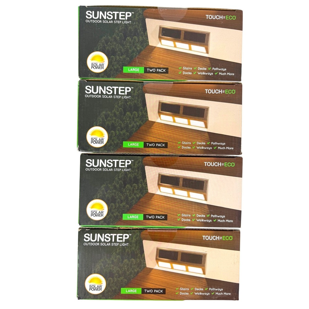 Solar LED Step Lights 8 Pack Outdoor Deck Stair Pathway Fence Stainless Steel